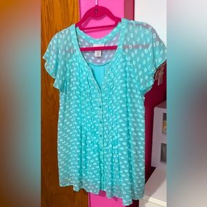 Soft Sorroundings Blouse. Size XS. Double Lined, sheer on top layer. EUC.